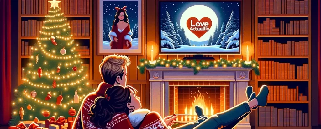 Illustratie van de romantische kerstfilm - Love Actually