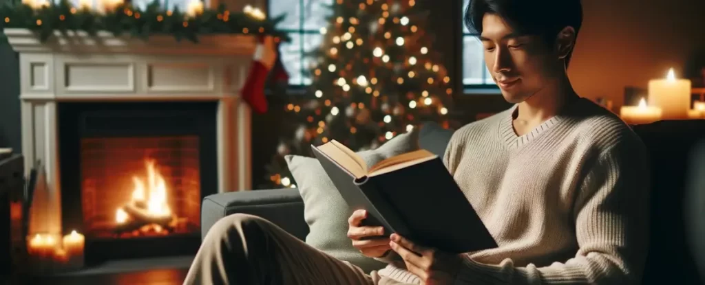 Single en Feestdagen - Vrijgezelle man leest een boek tijdens de feestdagen
